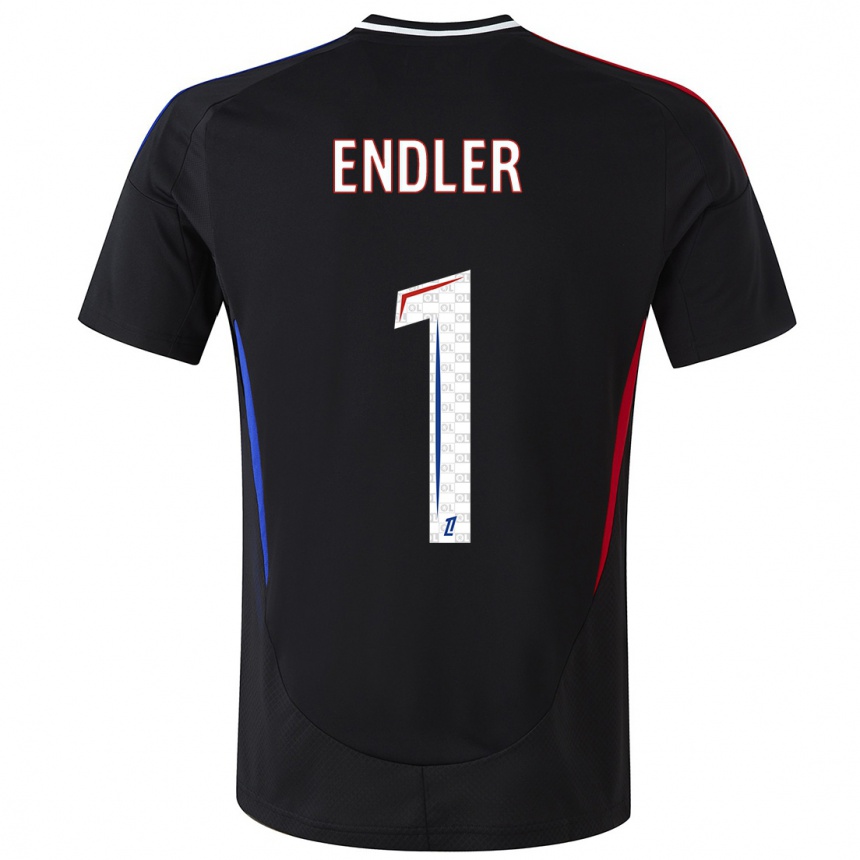 Kids Football Christiane Endler #1 Black Away Jersey 2024/25 T-Shirt