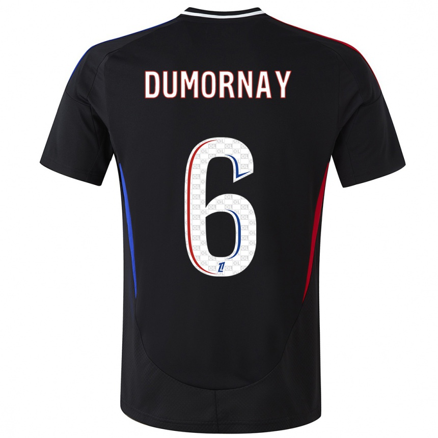 Kids Football Melchie Dumornay #6 Black Away Jersey 2024/25 T-Shirt