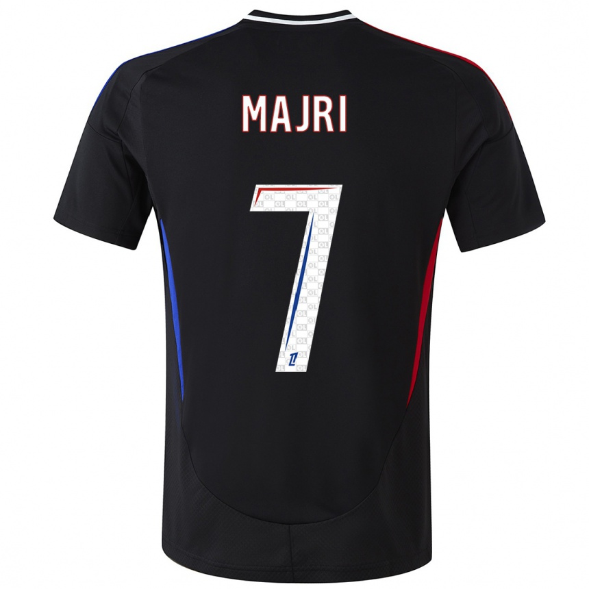 Kids Football Amel Majri #7 Black Away Jersey 2024/25 T-Shirt