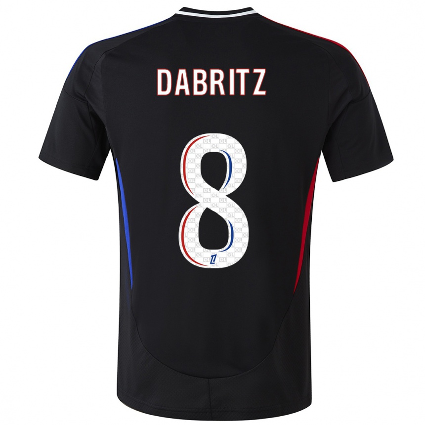 Kids Football Sara Däbritz #8 Black Away Jersey 2024/25 T-Shirt