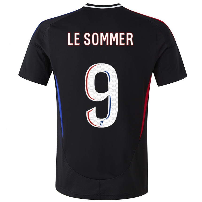 Kids Football Eugenie Le Sommer #9 Black Away Jersey 2024/25 T-Shirt