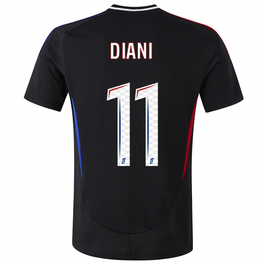 Kids Football Kadidiatou Diani #11 Black Away Jersey 2024/25 T-Shirt