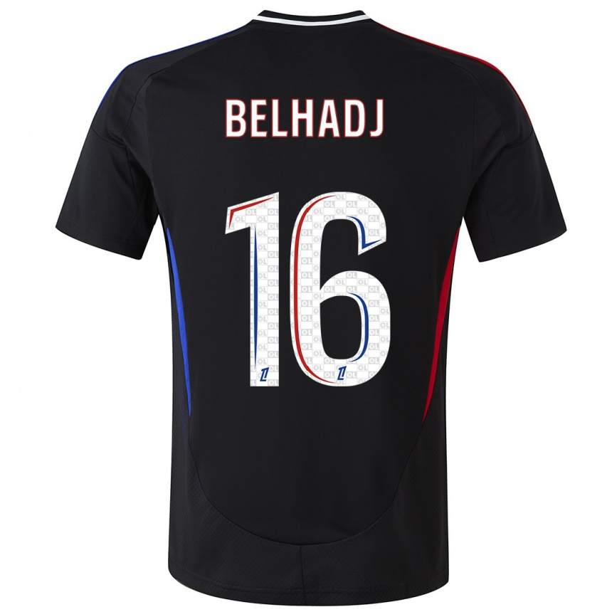 Kids Football Féerine Belhadj #16 Black Away Jersey 2024/25 T-Shirt