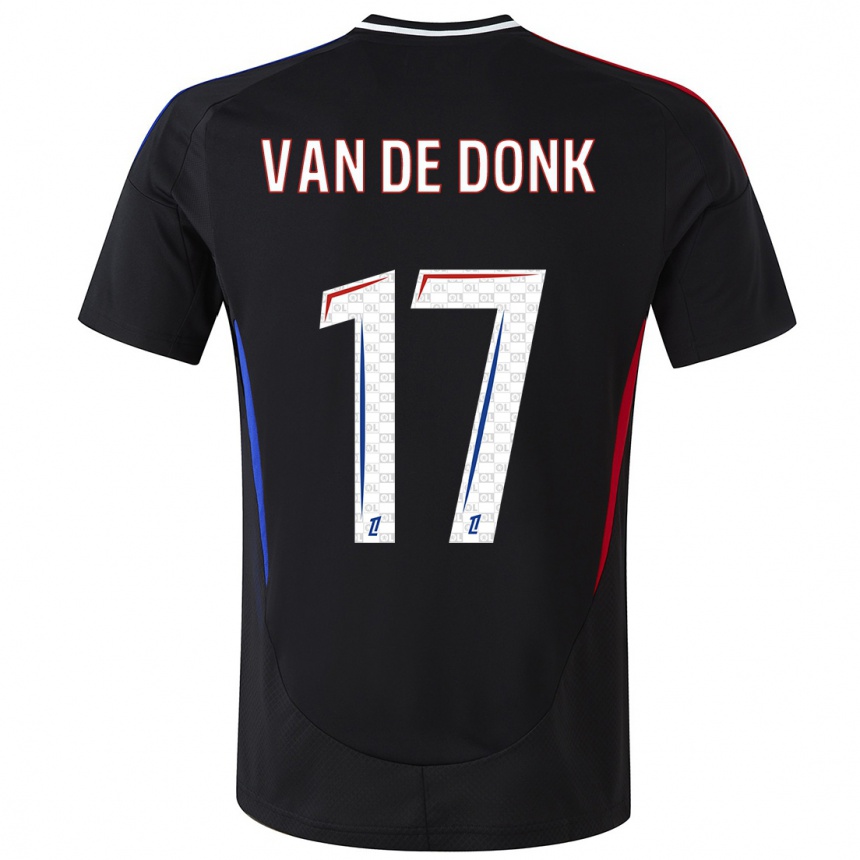 Kids Football Danielle Van De Donk #17 Black Away Jersey 2024/25 T-Shirt