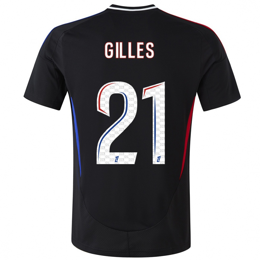 Kids Football Vanessa Gilles #21 Black Away Jersey 2024/25 T-Shirt