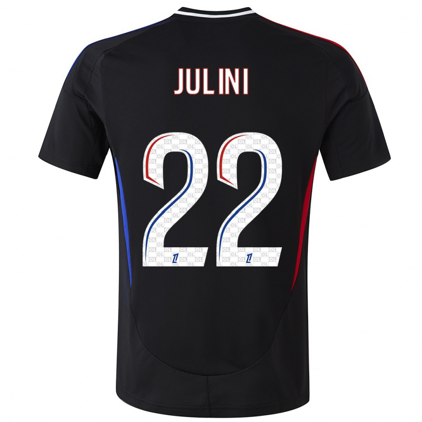 Kids Football Sally Julini #22 Black Away Jersey 2024/25 T-Shirt