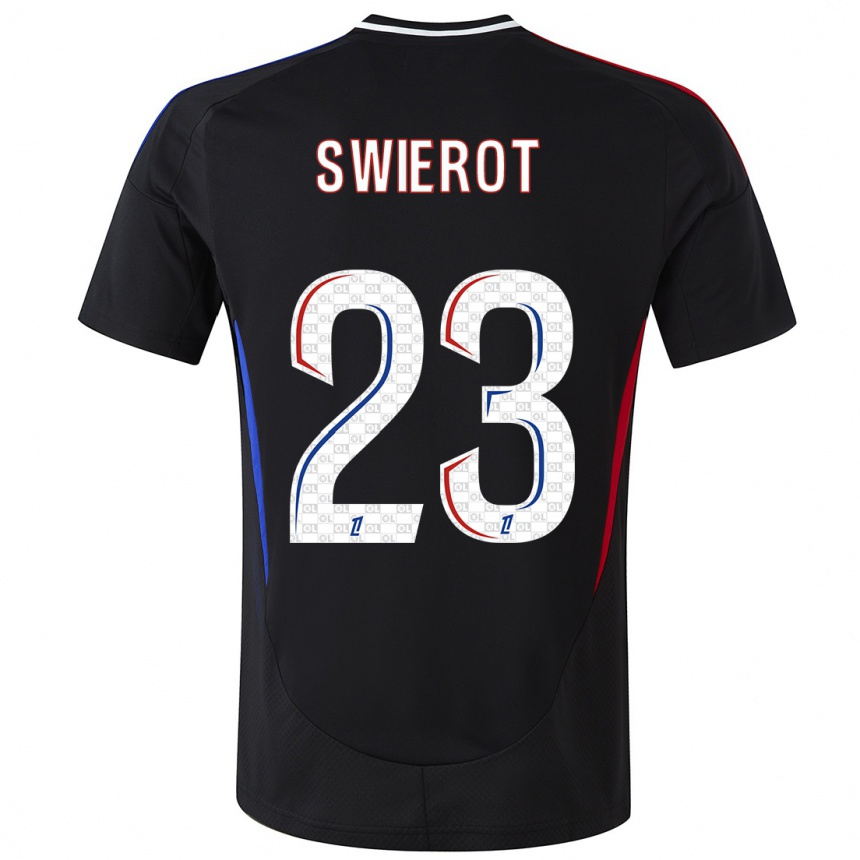 Kids Football Julie Swierot #23 Black Away Jersey 2024/25 T-Shirt