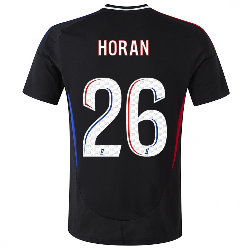 Kids Football Lindsey Horan #26 Black Away Jersey 2024/25 T-Shirt