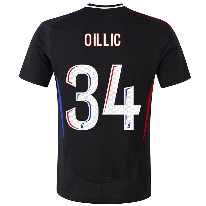 Kids Football Laureen Oillic #34 Black Away Jersey 2024/25 T-Shirt