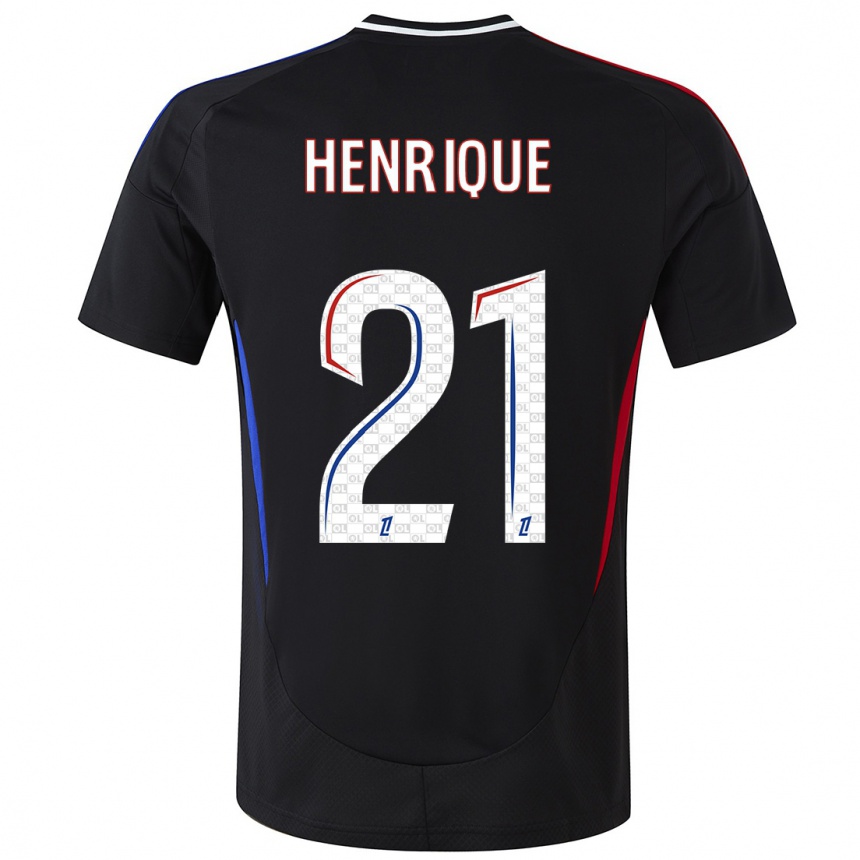 Kids Football Henrique #21 Black Away Jersey 2024/25 T-Shirt