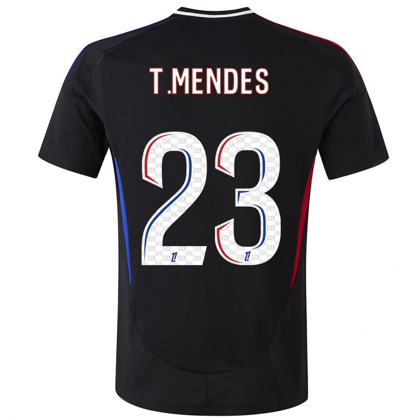 Kids Football Thiago Mendes #23 Black Away Jersey 2024/25 T-Shirt