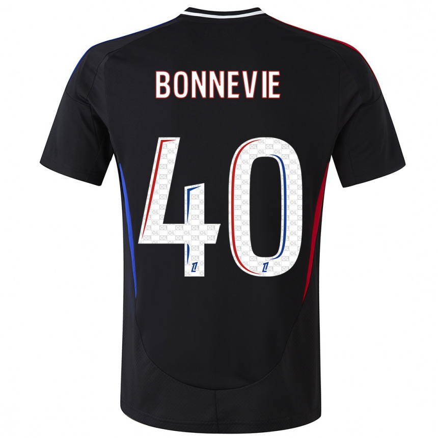 Kids Football Kayne Bonnevie #40 Black Away Jersey 2024/25 T-Shirt