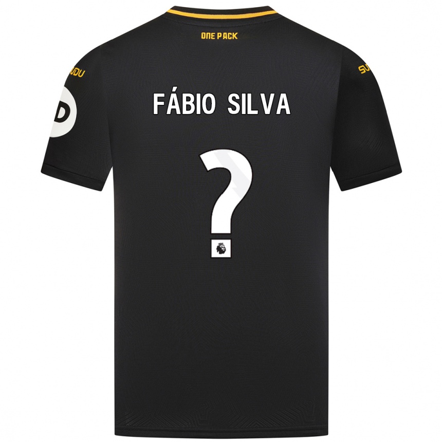 Kids Football Fábio Silva #0 Black Away Jersey 2024/25 T-Shirt