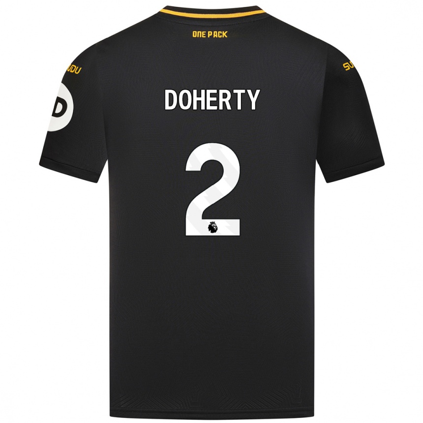 Kids Football Matt Doherty #2 Black Away Jersey 2024/25 T-Shirt