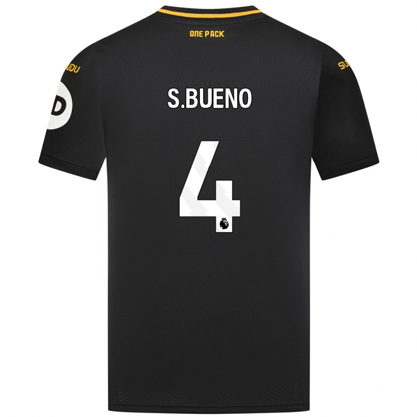 Kids Football Santiago Bueno #4 Black Away Jersey 2024/25 T-Shirt