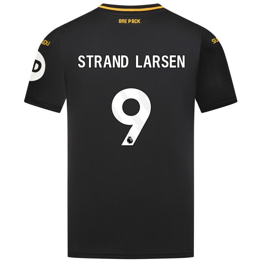 Kids Football Jørgen Strand Larsen #9 Black Away Jersey 2024/25 T-Shirt