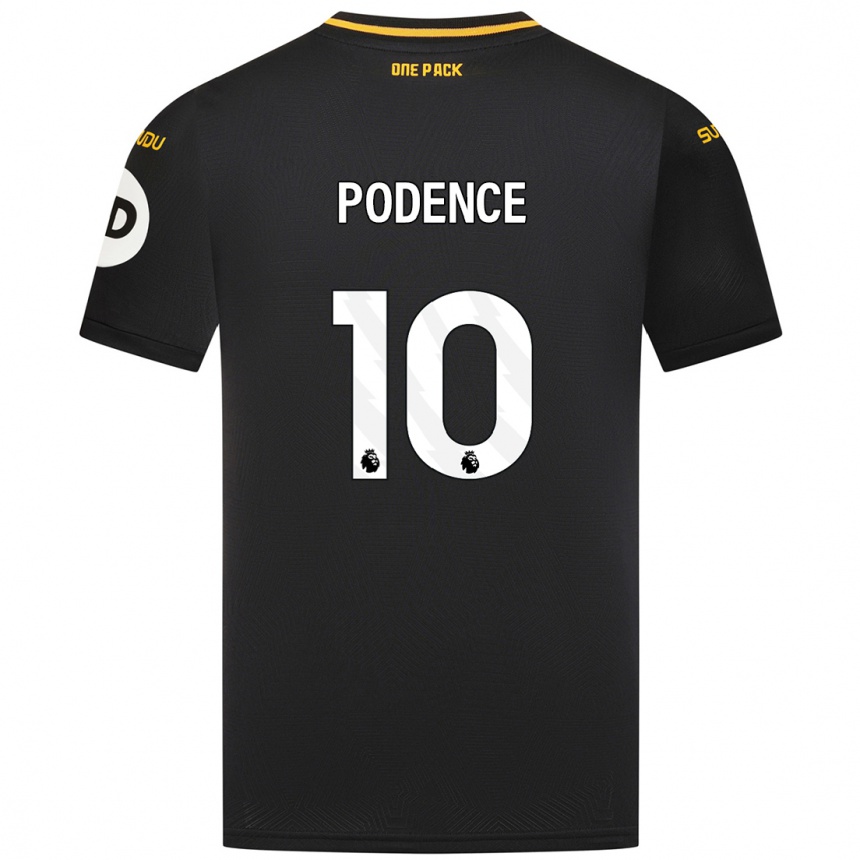 Kids Football Daniel Podence #10 Black Away Jersey 2024/25 T-Shirt