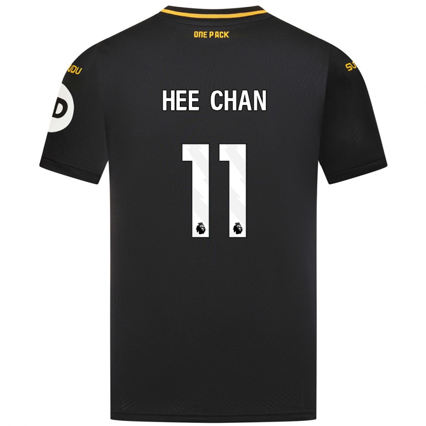 Kids Football Hee-Chan Hwang #11 Black Away Jersey 2024/25 T-Shirt