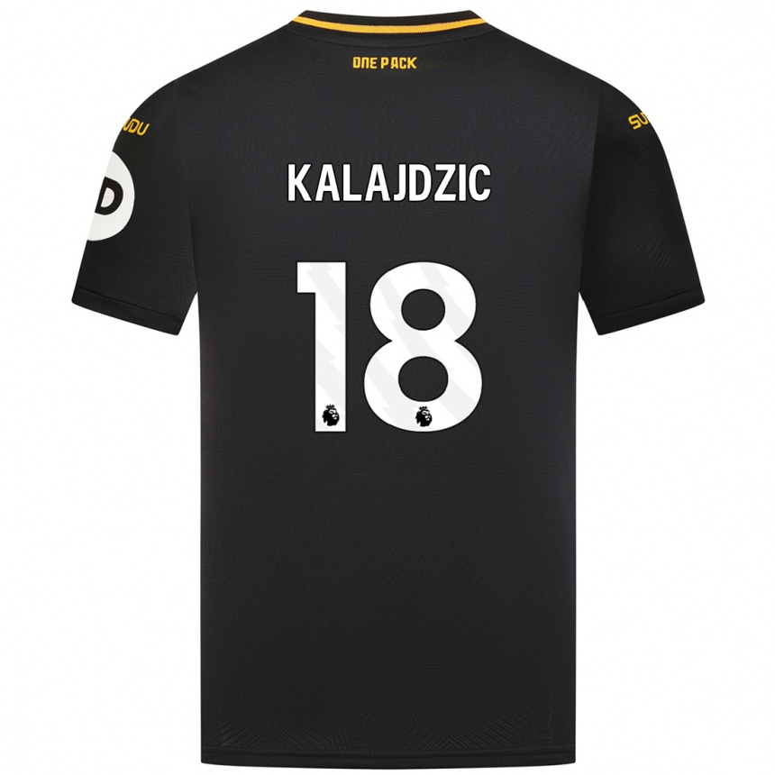 Kids Football Sasa Kalajdzic #18 Black Away Jersey 2024/25 T-Shirt