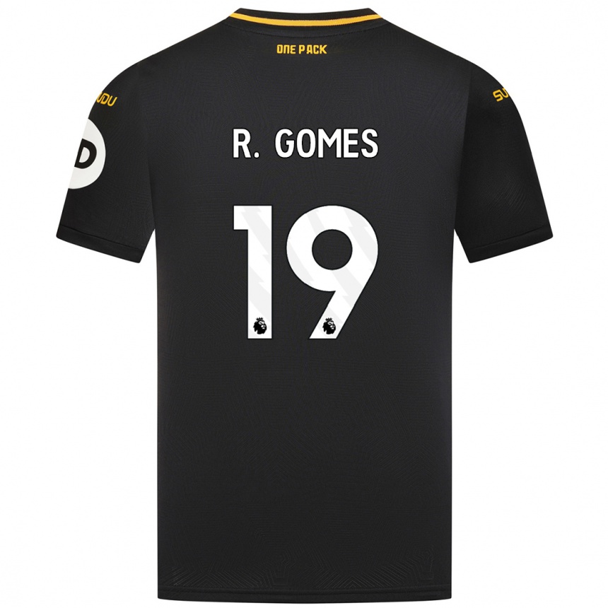 Kids Football Rodrigo Gomes #19 Black Away Jersey 2024/25 T-Shirt