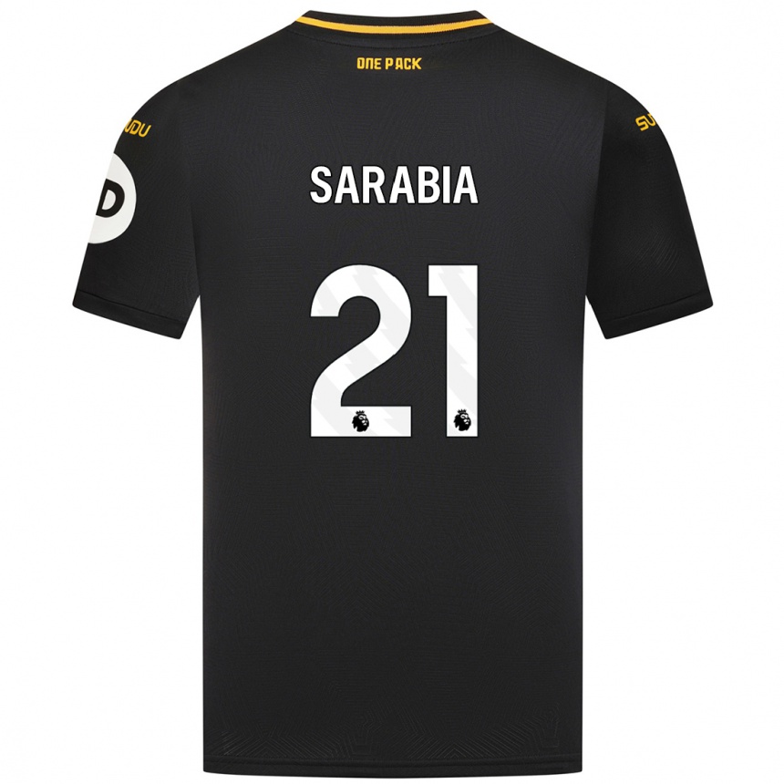 Kids Football Pablo Sarabia #21 Black Away Jersey 2024/25 T-Shirt