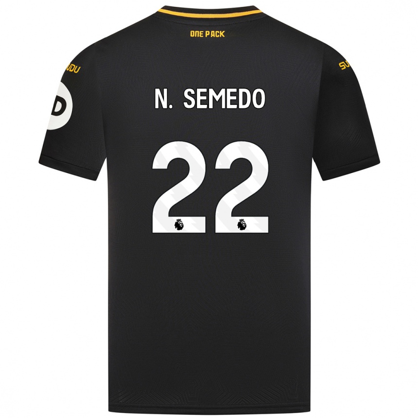 Kids Football Nélson Semedo #22 Black Away Jersey 2024/25 T-Shirt