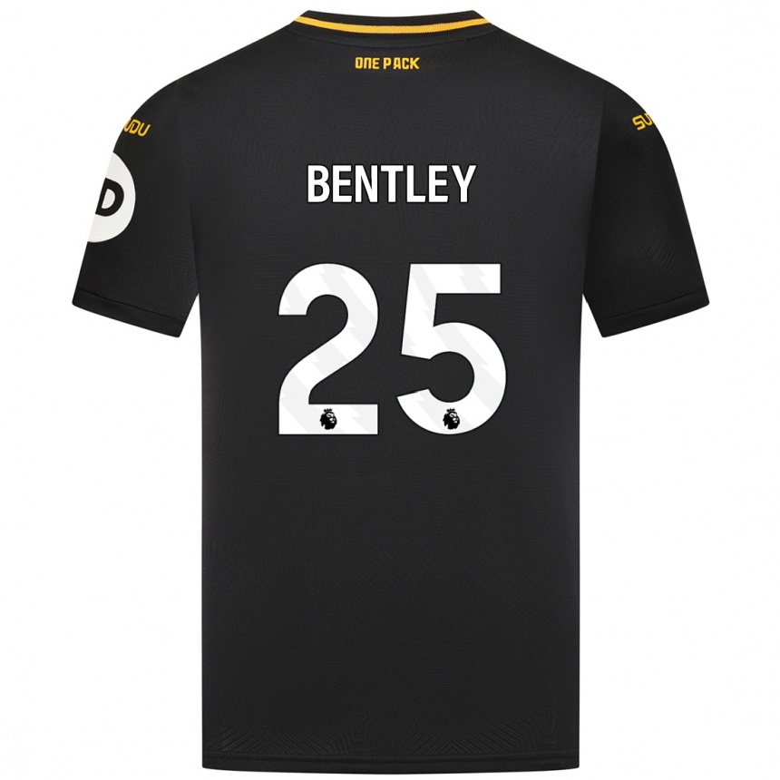 Kids Football Daniel Bentley #25 Black Away Jersey 2024/25 T-Shirt