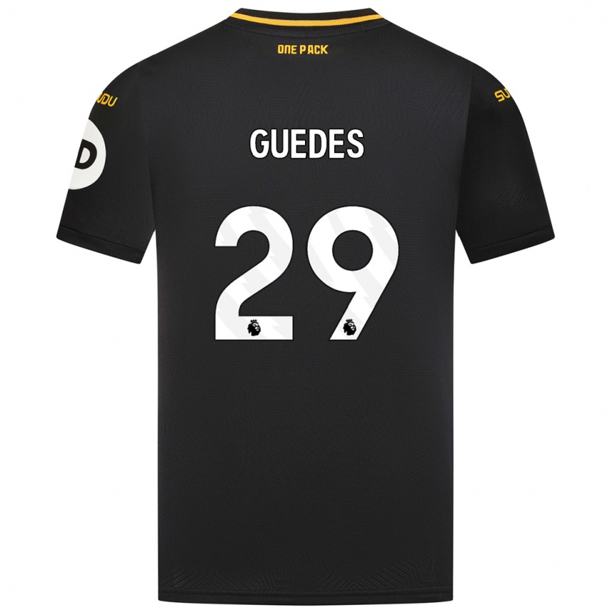 Kids Football Gonçalo Guedes #29 Black Away Jersey 2024/25 T-Shirt