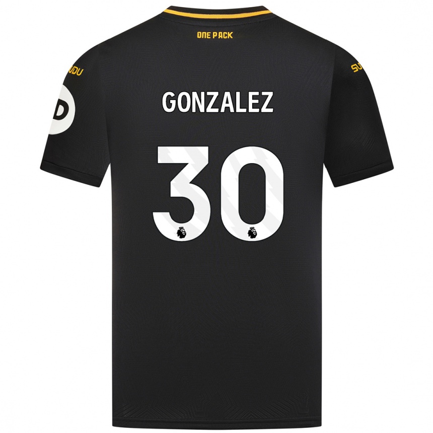 Kids Football Enso González #30 Black Away Jersey 2024/25 T-Shirt