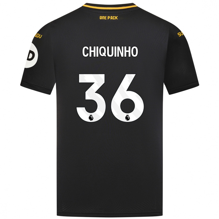 Kids Football Chiquinho #36 Black Away Jersey 2024/25 T-Shirt