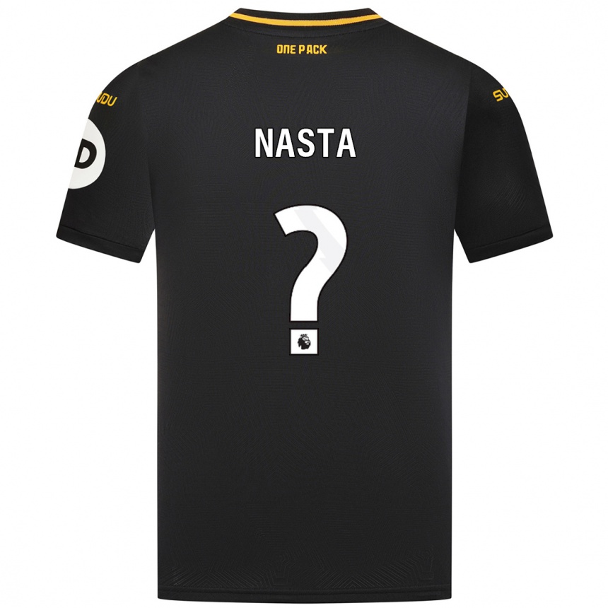 Kids Football Arthur Nasta #0 Black Away Jersey 2024/25 T-Shirt