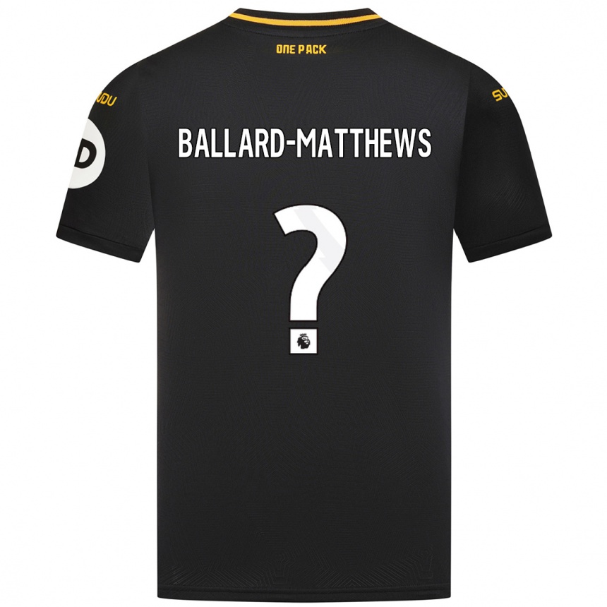 Kids Football Emilio Ballard-Matthews #0 Black Away Jersey 2024/25 T-Shirt