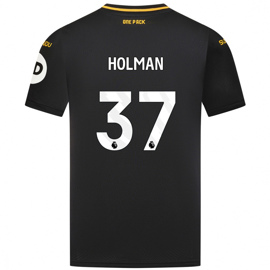 Kids Football Fletcher Holman #37 Black Away Jersey 2024/25 T-Shirt