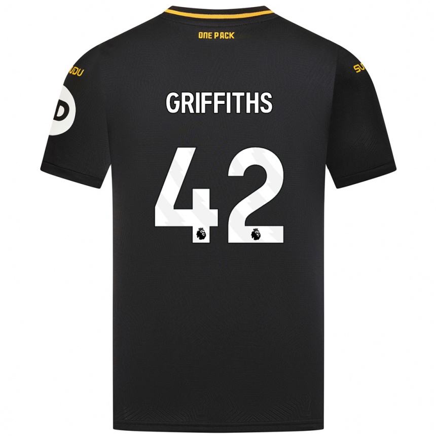 Kids Football Harvey Griffiths #42 Black Away Jersey 2024/25 T-Shirt