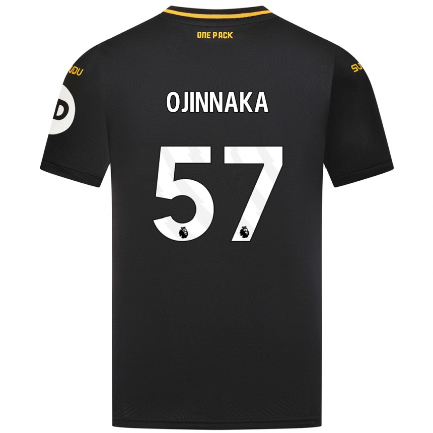 Kids Football Temple Ojinnaka #57 Black Away Jersey 2024/25 T-Shirt