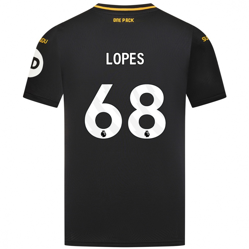 Kids Football Leo Lopes #68 Black Away Jersey 2024/25 T-Shirt