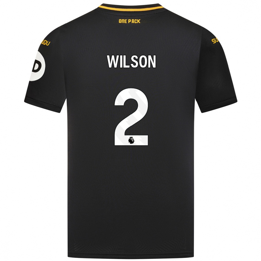 Kids Football Ellie Wilson #2 Black Away Jersey 2024/25 T-Shirt