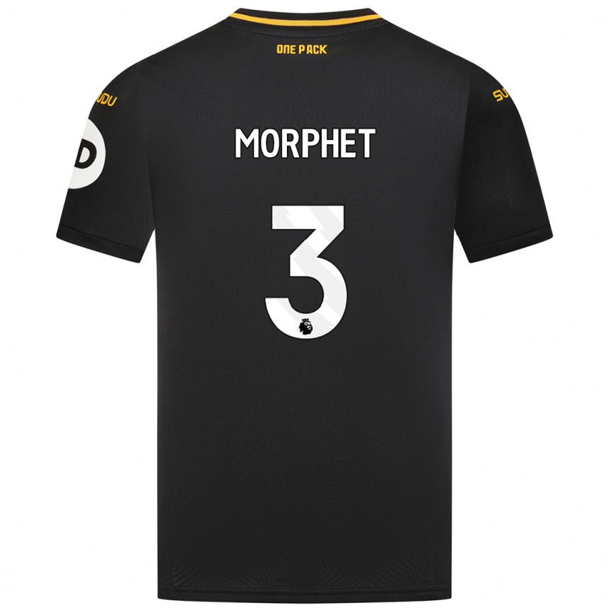 Kids Football Anna Morphet #3 Black Away Jersey 2024/25 T-Shirt