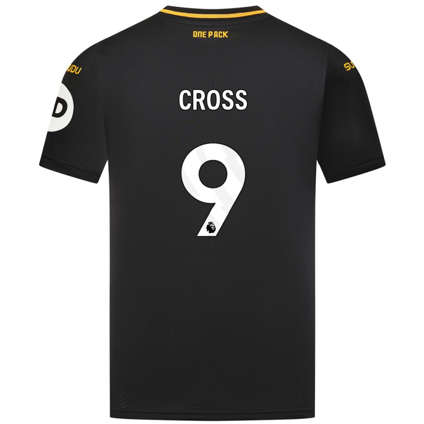 Kids Football Jade Cross #9 Black Away Jersey 2024/25 T-Shirt