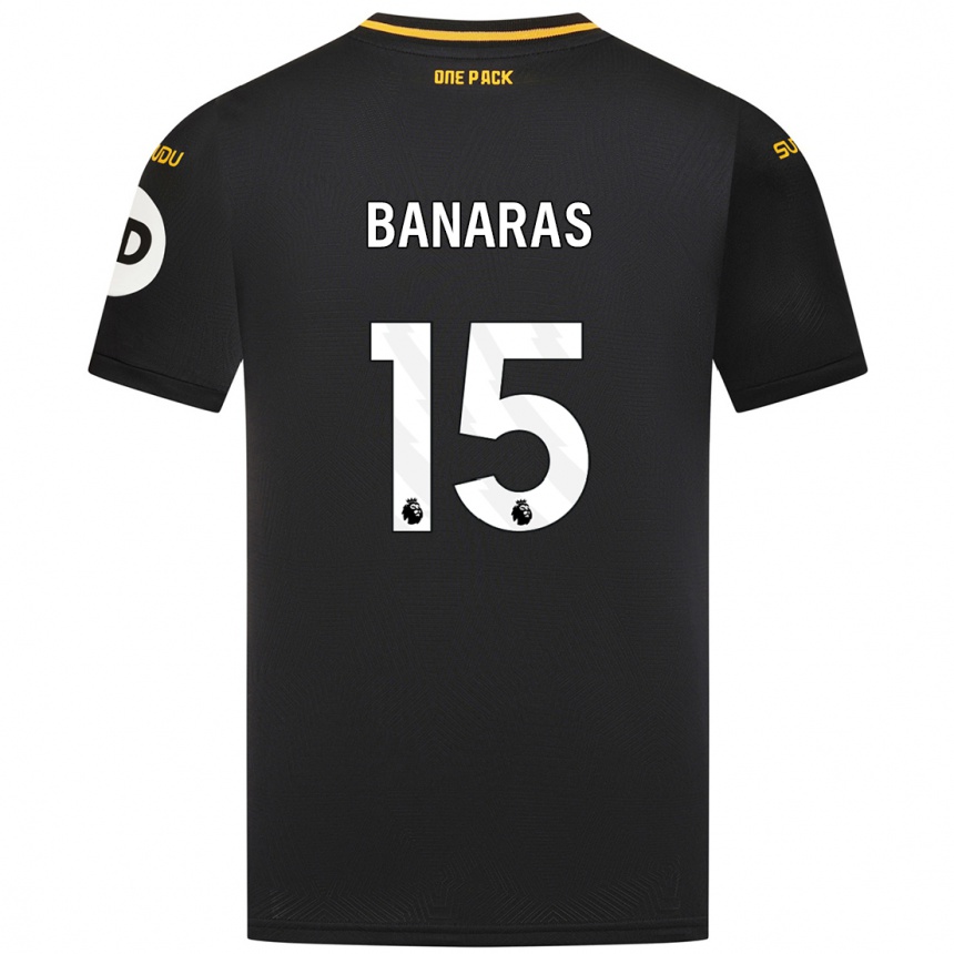 Kids Football Layla Banaras #15 Black Away Jersey 2024/25 T-Shirt