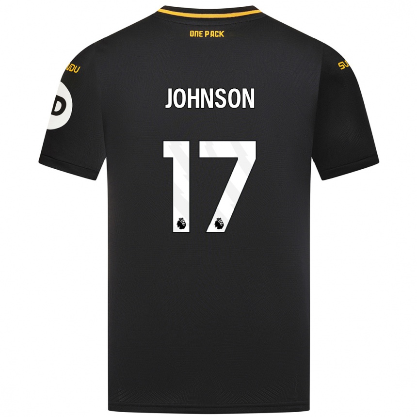 Kids Football Katie Johnson #17 Black Away Jersey 2024/25 T-Shirt