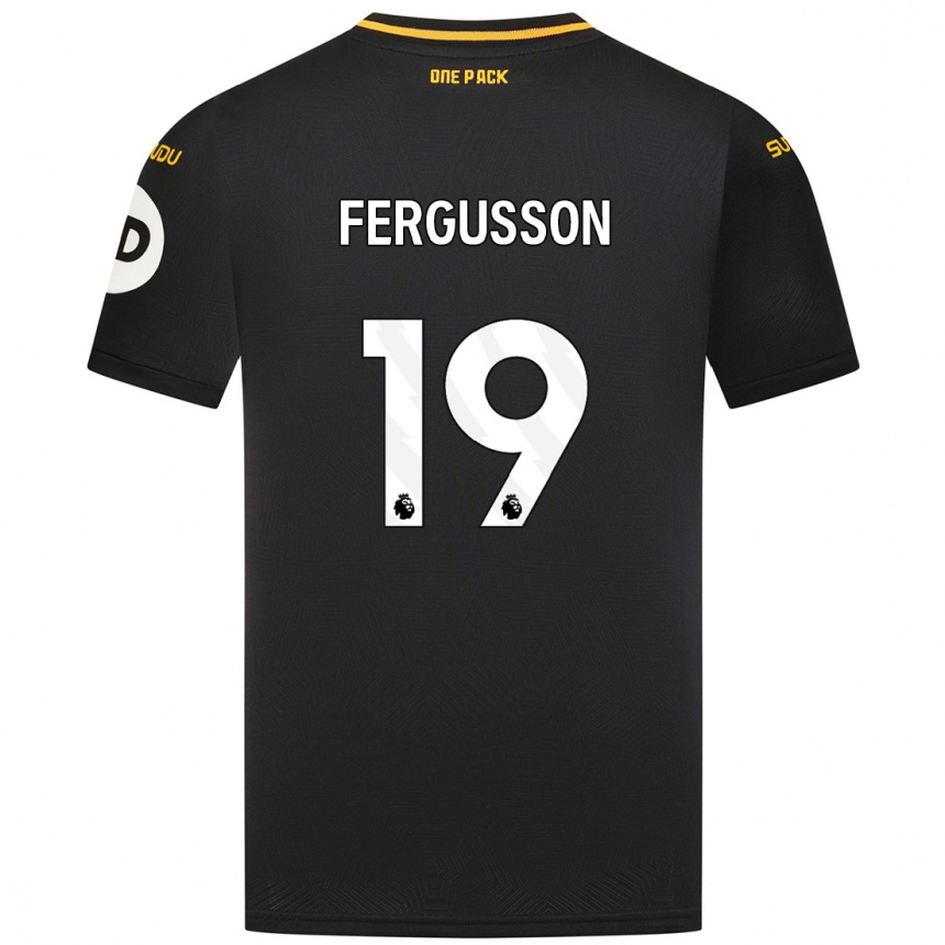 Kids Football Liv Fergusson #19 Black Away Jersey 2024/25 T-Shirt