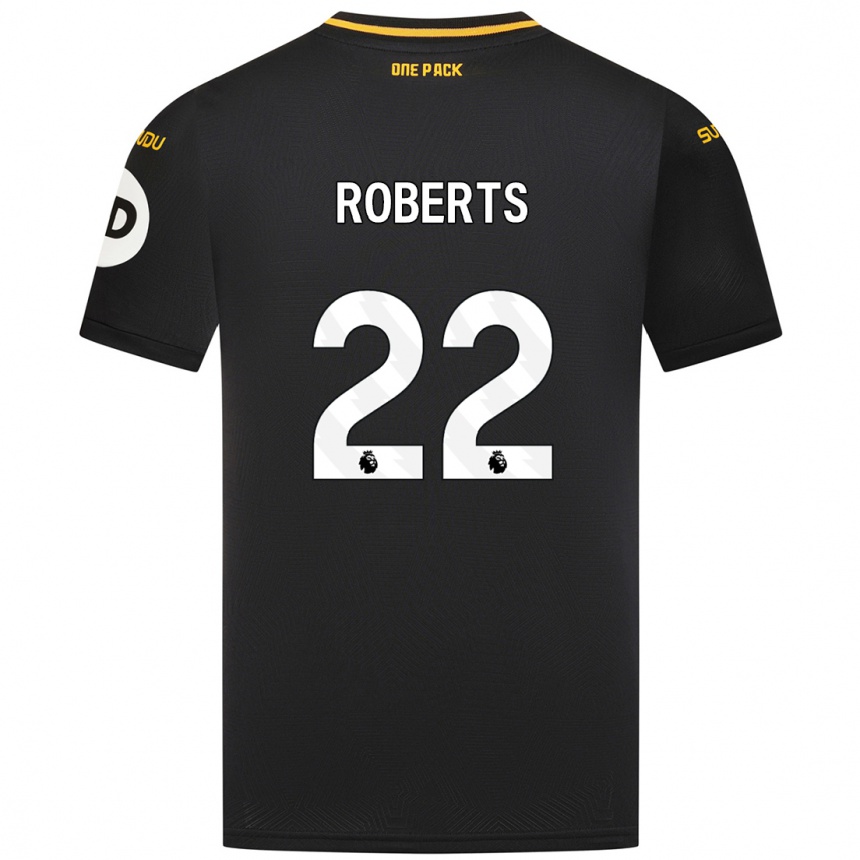 Kids Football Beth Roberts #22 Black Away Jersey 2024/25 T-Shirt