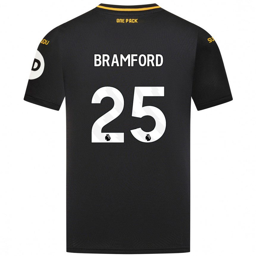 Kids Football Sophie Bramford #25 Black Away Jersey 2024/25 T-Shirt