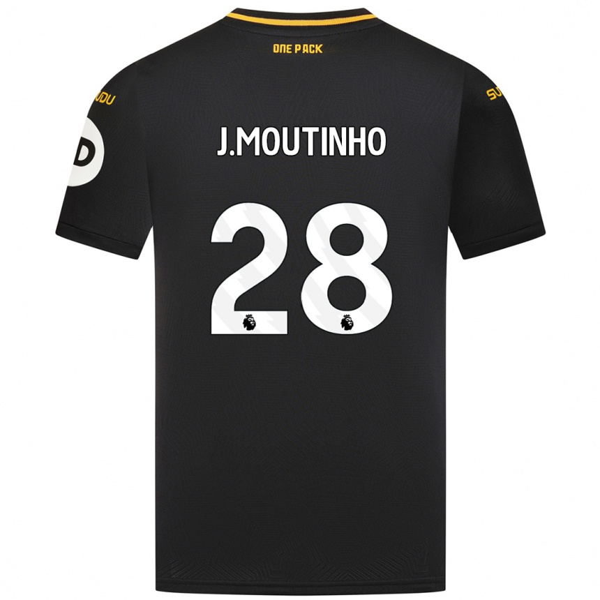 Kids Football Joao Moutinho #28 Black Away Jersey 2024/25 T-Shirt