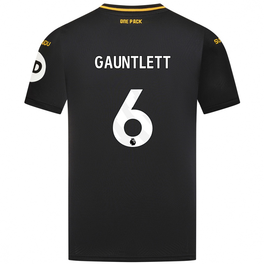 Kids Football Maz Gauntlett #6 Black Away Jersey 2024/25 T-Shirt