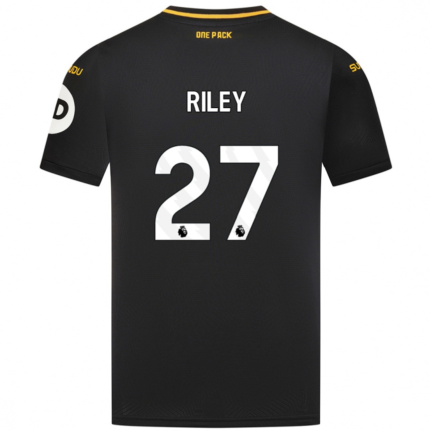 Kids Football Lauren Riley #27 Black Away Jersey 2024/25 T-Shirt