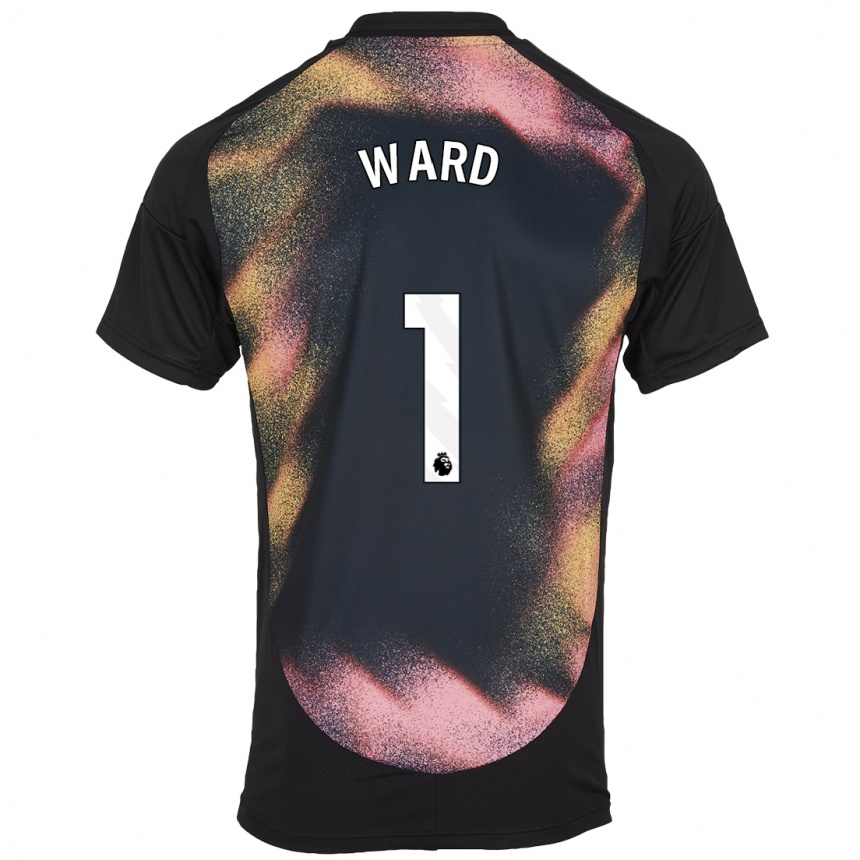 Kids Football Danny Ward #1 Black White Away Jersey 2024/25 T-Shirt