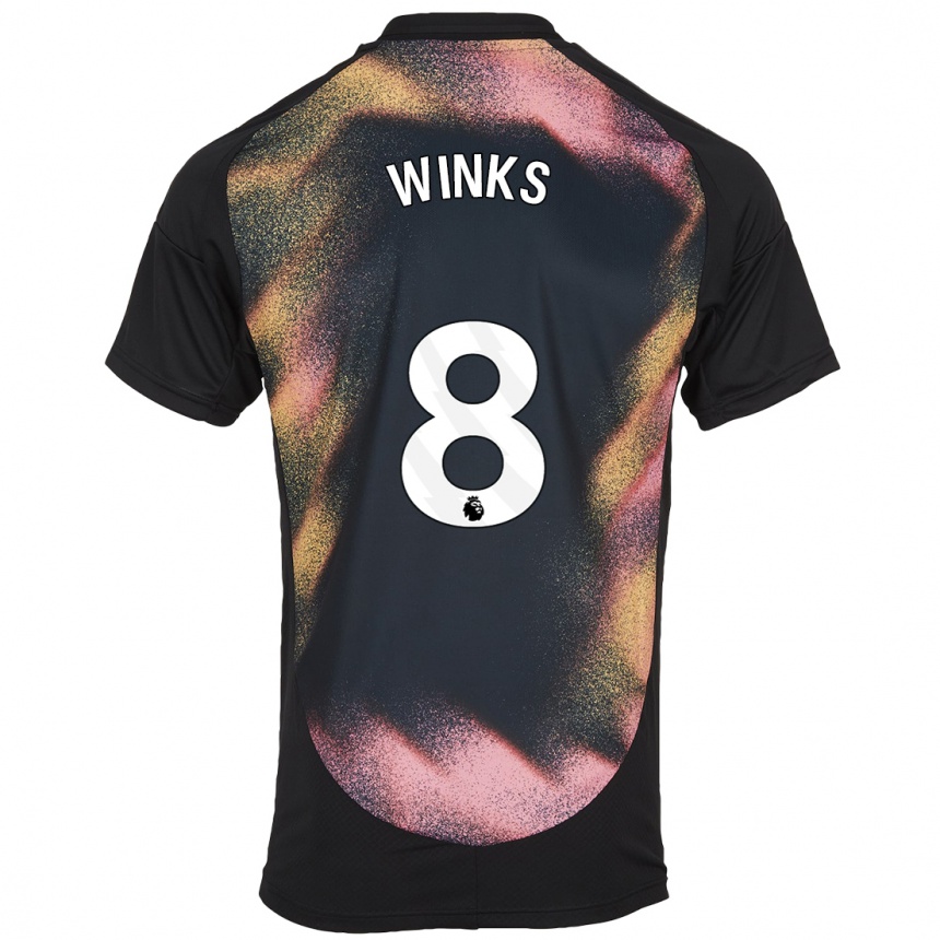 Kids Football Harry Winks #8 Black White Away Jersey 2024/25 T-Shirt