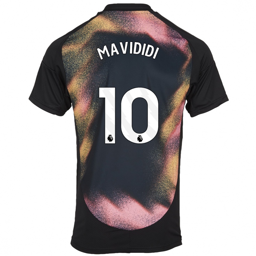 Kids Football Stephy Mavididi #10 Black White Away Jersey 2024/25 T-Shirt